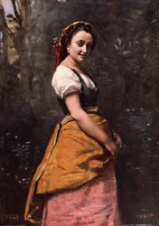 Jeune femme dans les bois